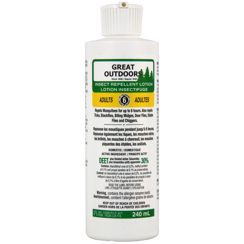 Great Outdoors Insect Repellent 30% DEET Lotion, 240mL 🍁 All In One Marketplace Canada