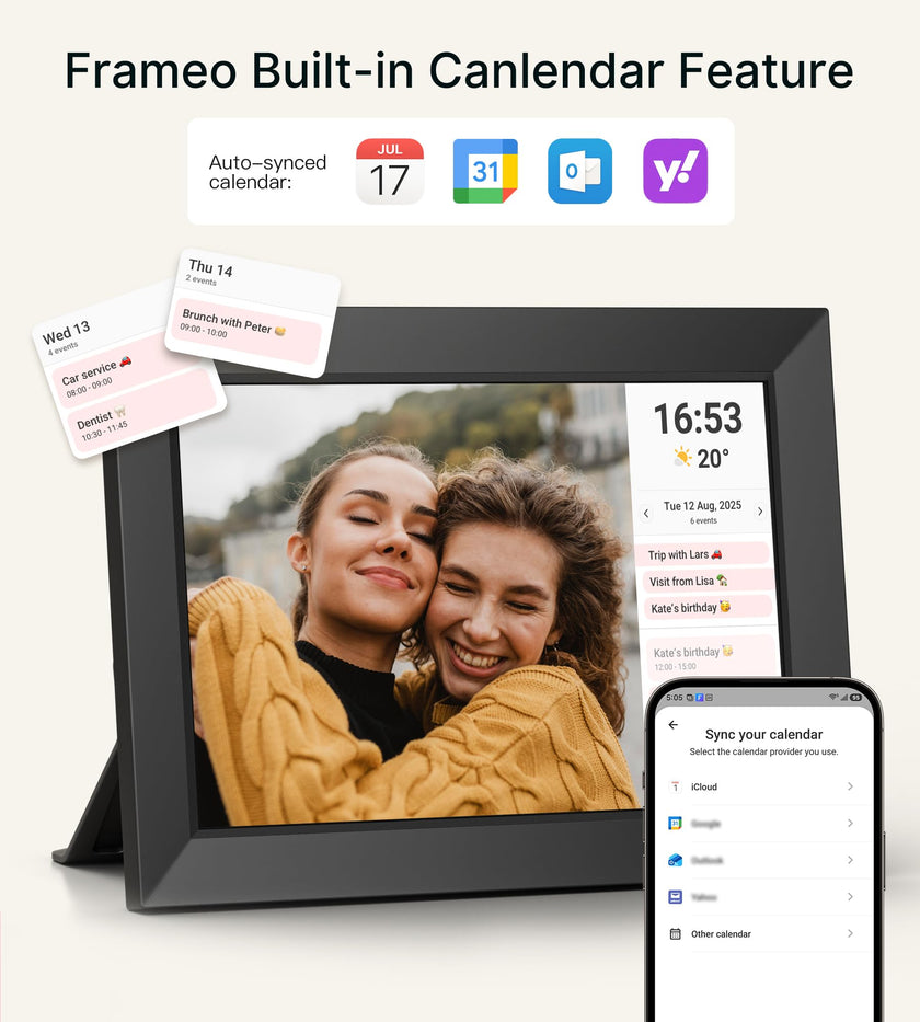 Frameo 10.1 Inch WiFi Digital Picture Frame, 1280x800 HD IPS Touch Screen Photo Frame Electronic, 32GB Memory, Auto-Rotate, Wall Mountable, Share Photos/Videos Instantly via Frameo App from Anywhere 🍁 All In One Marketplace Canada