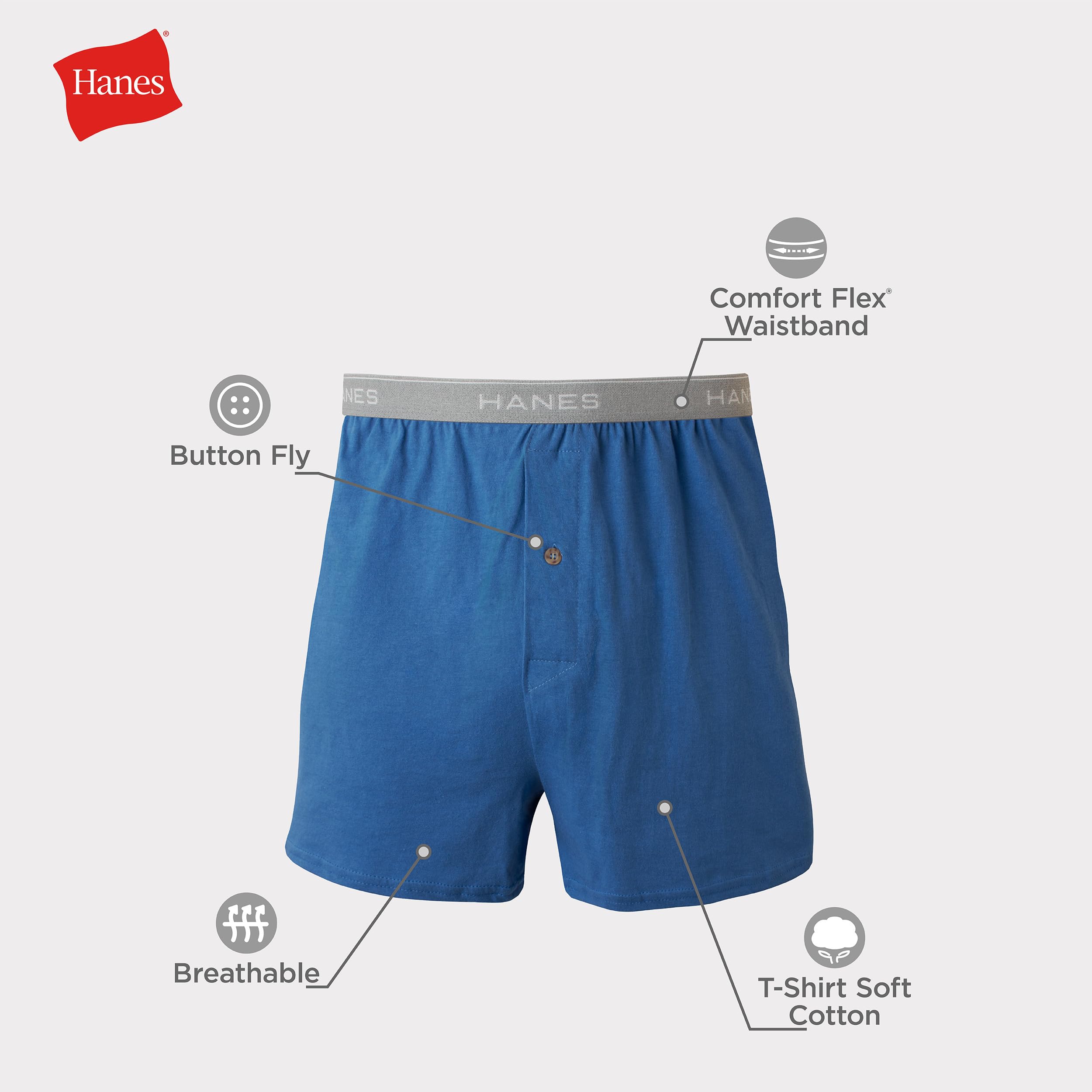 Hanes Men's 5-Pack Exposed Waistband Knit Boxers, Assorted, XX-Large/44-46 🍁 All In One Marketplace Canada
