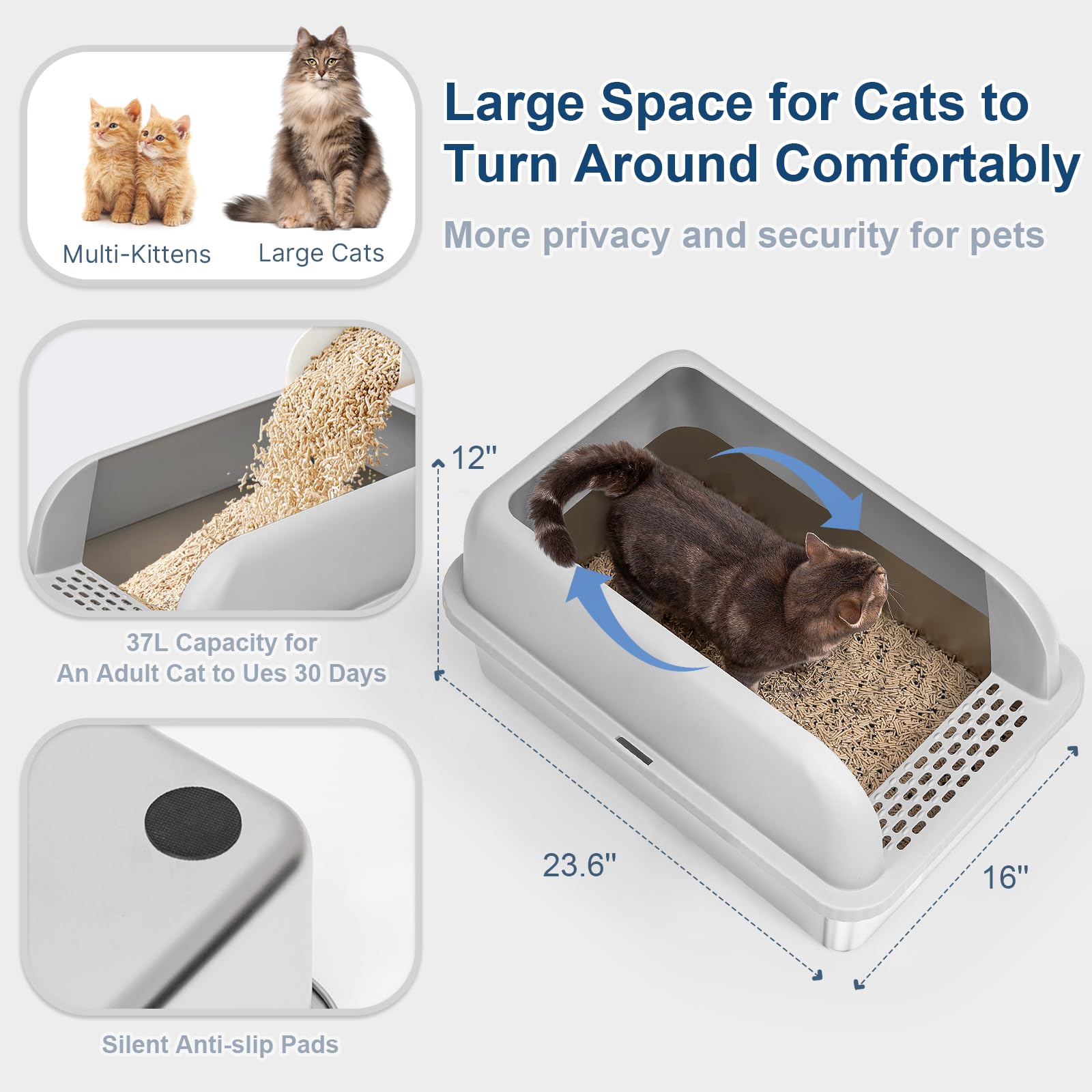 Suzzipaws XL Enclosed Stainless Steel Cat Litter Box for Big Cats 🍁 All In One Marketplace Canada