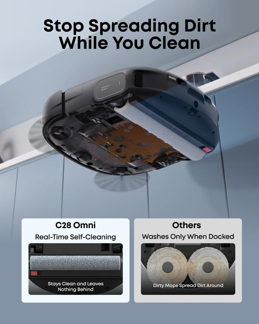 eufy New 2026 Robot Vacuum, C28 Omni, Upgraded from eufy X10 pro Omni, HydroJet Self-Cleaning Roller Mop, 15,000Pa Suction, All-in-1 Station,Tangle-Free,Auto Mop Washing&Drying, AI Obstacle Avoidance 🍁 All In One Marketplace Canada