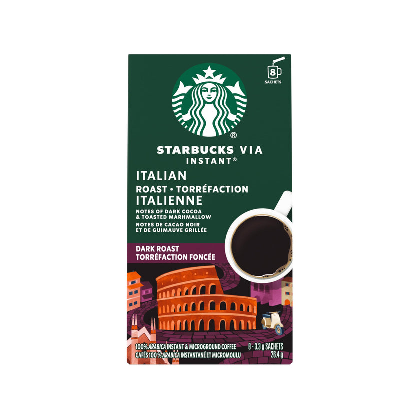 Starbucks VIA Instant Italian Roast (Pack of 12), Italian Roast, 96 count 🍁 All In One Marketplace Canada