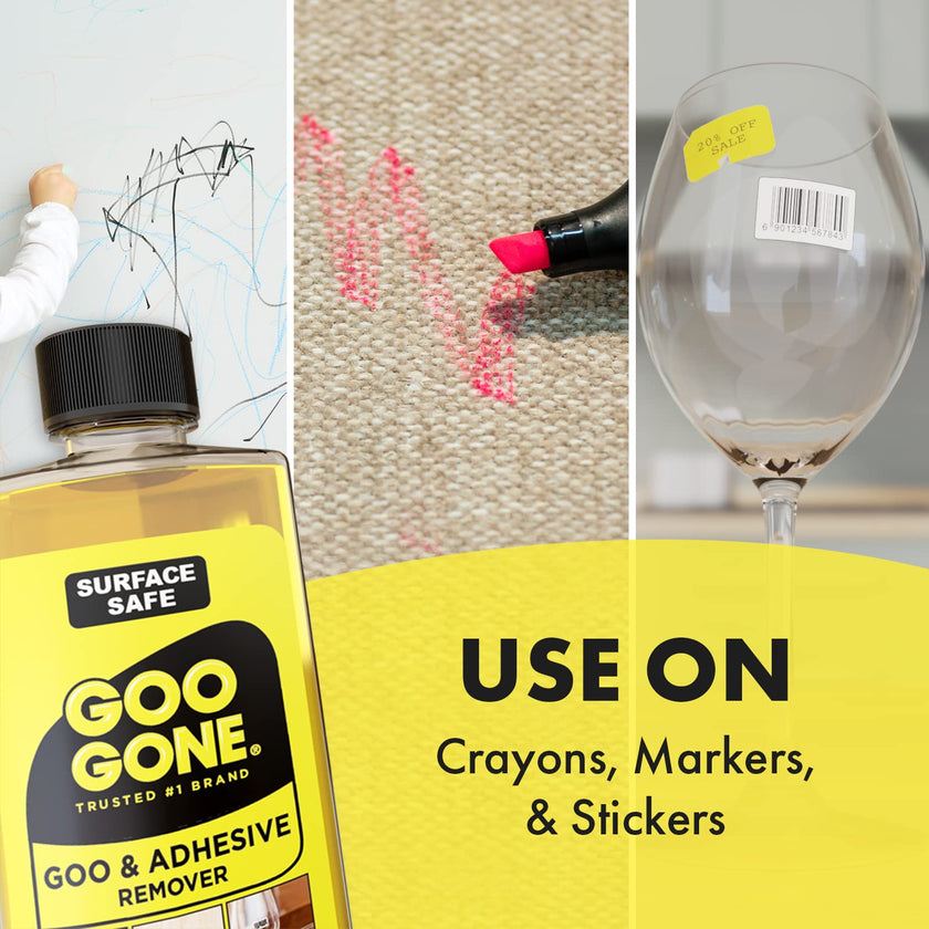 Goo Gone Adhesive Remover - 2 Pack - 8 Ounce - Surface Safe Adhesive Remover Safely Removes Stickers Labels Decals Residue Tape Chewing Gum Grease Tar Crayon Glue 🍁 All In One Marketplace Canada