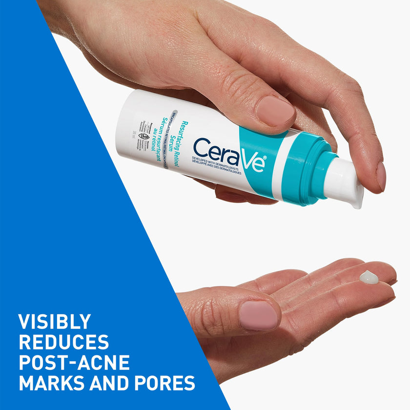 CeraVe Resurfacing Retinol Serum For Face with Niacinamide. Helps even Skin Tone & Smoothness, Post-Acne Marks & Pore Minimizer. Gentle, Fragrance-free, Non-Comedogenic, Safe for Sensitive Skin, 30ML 🍁 All In One Marketplace Canada