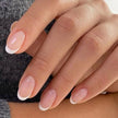 Modelones French Tip Press On Nails, Short Oval Fake Nails Press Ons with Nail Glue, Adhesive Tabs, Nail File, Prep Pad, Manicure Stick, 32Pcs 16 Sizes, Nude, Valentines 🍁 All In One Marketplace Canada