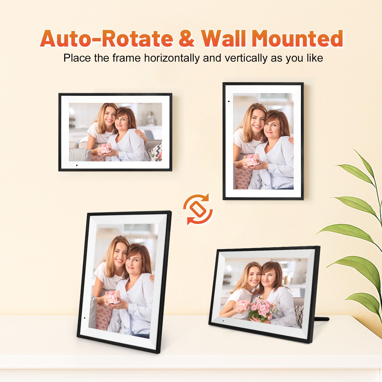 Anna Bella Digital Photo Frame 10.1 Inch with 1280x800 HD IPS Touch Screen, 32GB WiFi Digital Picture Frame with App Sharing, Auto-Rotate Photo Frame with Sleep Mode, Gift for Parents, Friends 🍁 All In One Marketplace Canada