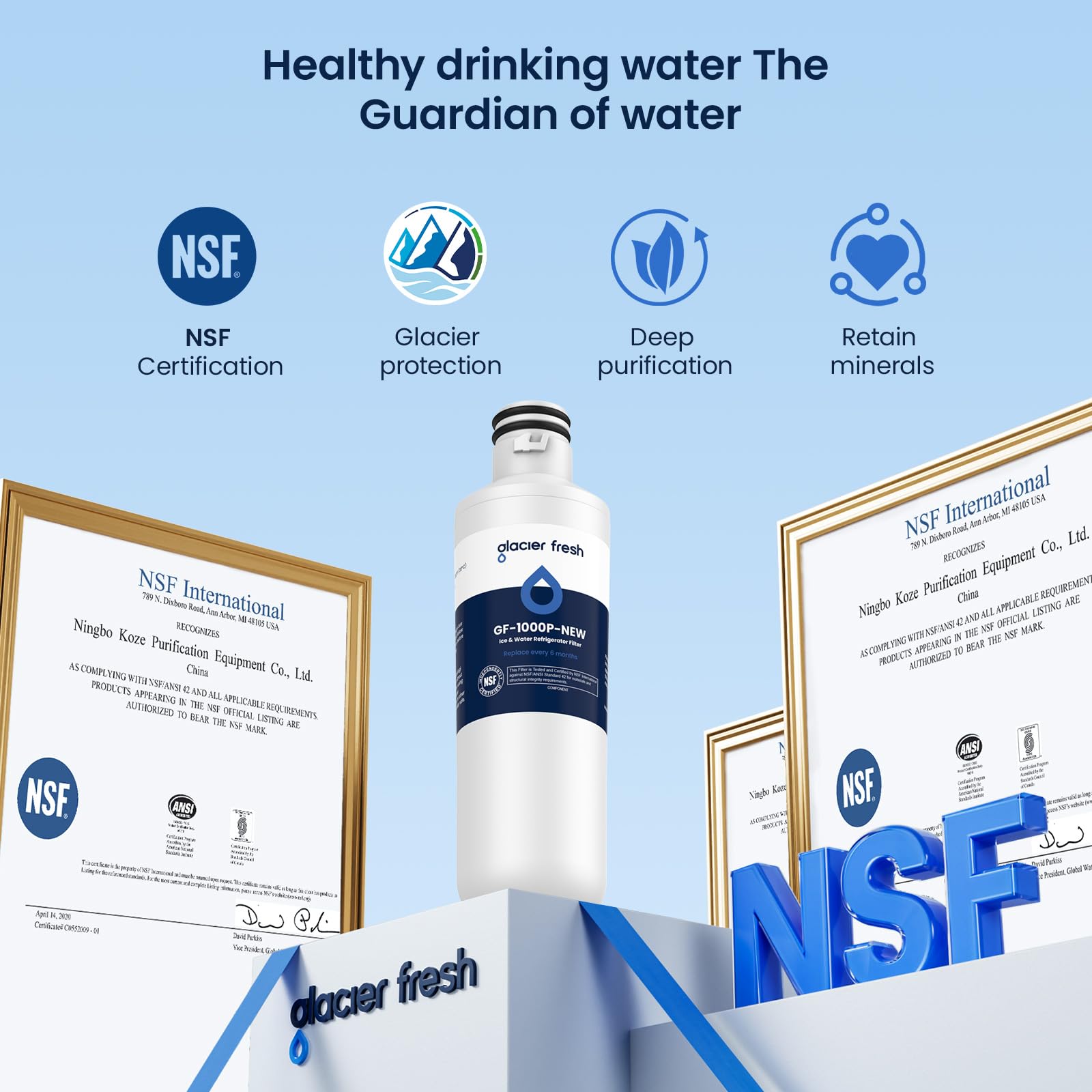 GLACIER FRESH Water Filter LT1000PC Compatible with LG LT1000P, LT1000P/PC/PCS, LT-1000PC, MDJ64844601, 9980 Water Filter, and LT120F, ADQ73214404 Air Filter Combo, 3 Pack 🍁 All In One Marketplace Canada