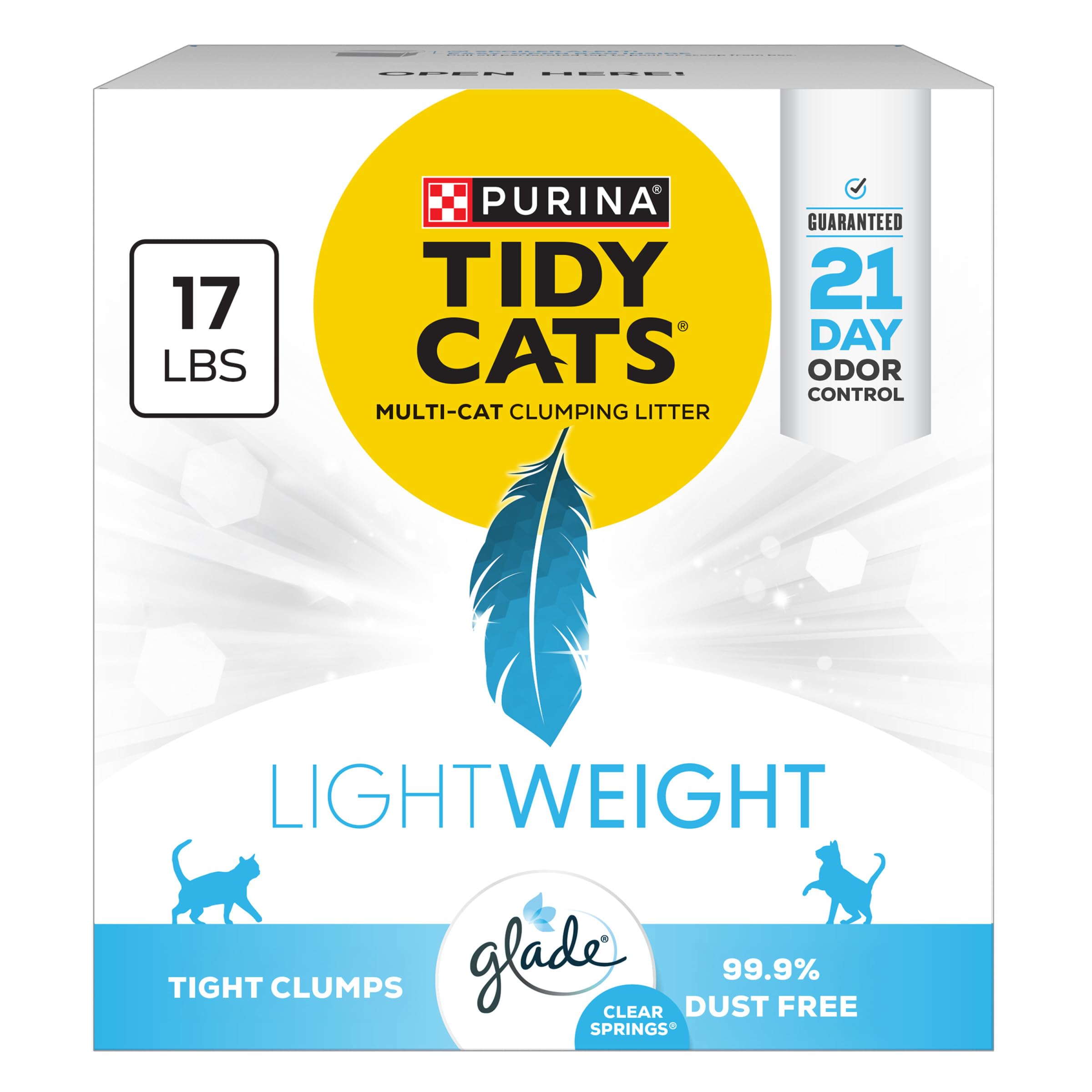Purina Tidy Cats Lightweight with Glade Clear Springs Multi-Cat, Clumping, Low Dust, Scented Cat Litter - 17 lb. Box 🍁 All In One Marketplace Canada