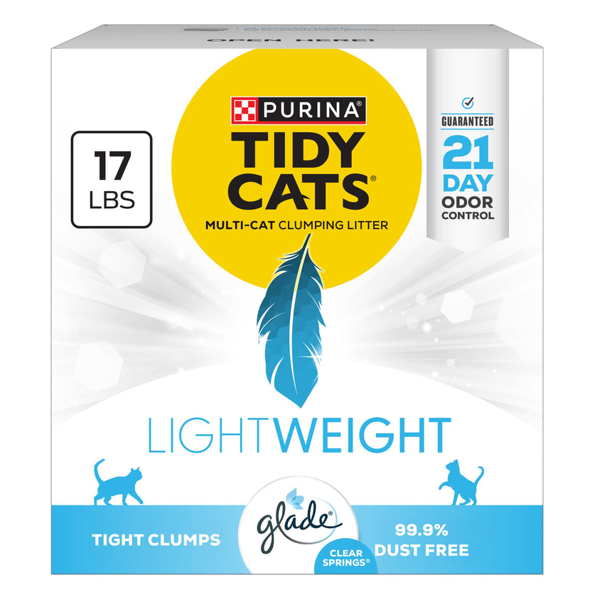 Purina Tidy Cats Lightweight with Glade Clear Springs Multi-Cat, Clumping, Low Dust, Scented Cat Litter - 17 lb. Box 🍁 All In One Marketplace Canada