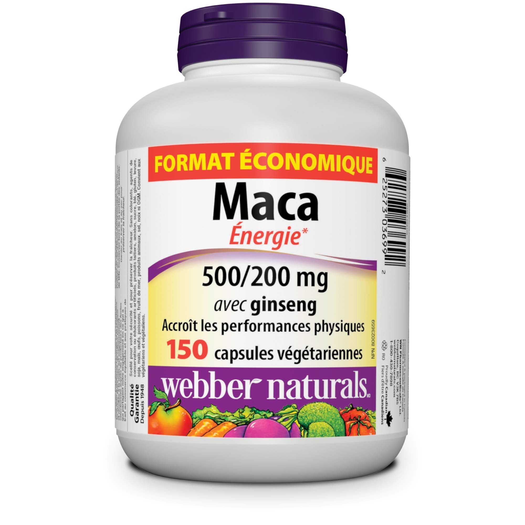 Webber Naturals Maca Energy with Ginseng, 150 Capsules 🍁 All In One Marketplace Canada