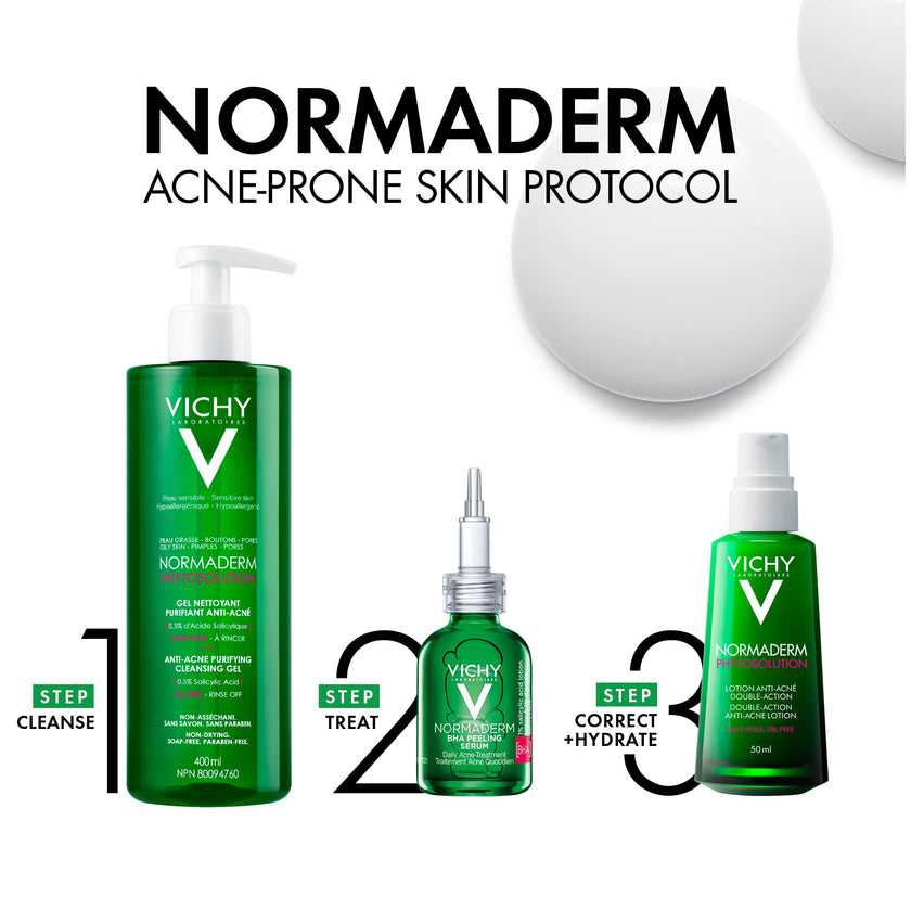 Vichy Anti-Acne Salicylic Acid Cleansing Gel, Normaderm Purifying Face Wash for Oily Skin, Acne Breakouts and Pores. Oil-free, Soap-Free, Non-Comedogenic, Hypoallergenic, Dermatologist Recommended 🍁 All In One Marketplace Canada