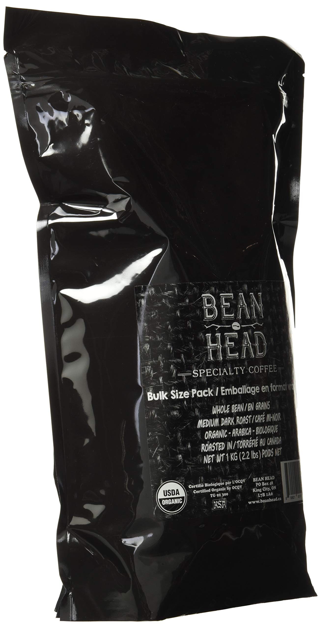 BEAN HEAD Specialty Grade Organic Coffee, Bulk Pack, Whole Bean, 1 KG 🍁 All In One Marketplace Canada