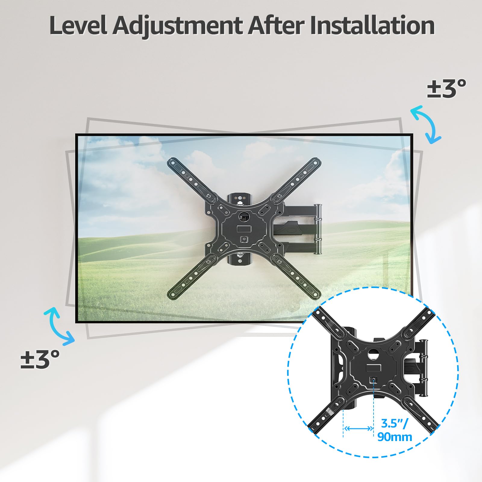 MOUNTUP TV Wall Mounts for Most 26-60 Inches TVs, Full Motion TV Bracket with Swivel and Extension, Articulating Arms, Tilt, Leveling, Single Stud Design, Max VESA 400x400mm up to 77lbs, MU0009 🍁 All In One Marketplace Canada