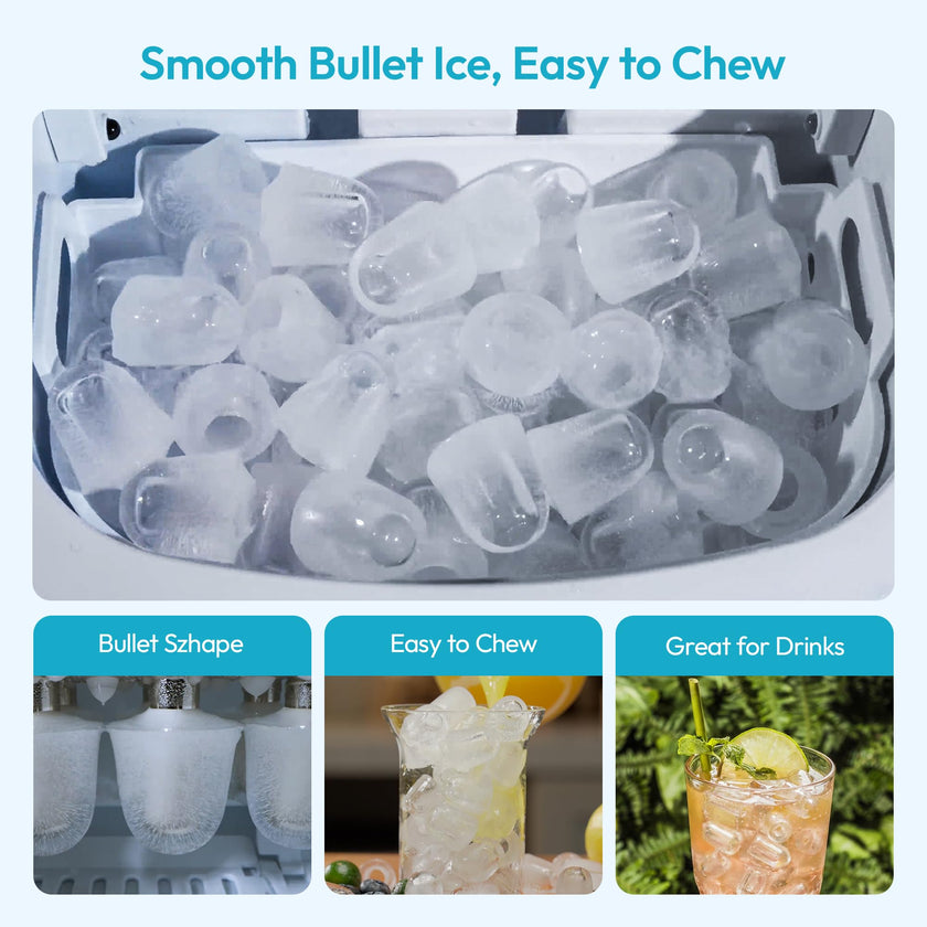 EUHOMY Countertop Ice Maker Machine with Handle, 26lbs Per Day, 9 Ice Cubes Ready in 6 Mins, Auto-Cleaning Portable Ice Maker with Basket and Scoop, for Home/Kitchen/Camping/RV (Silver) 🍁 All In One Marketplace Canada