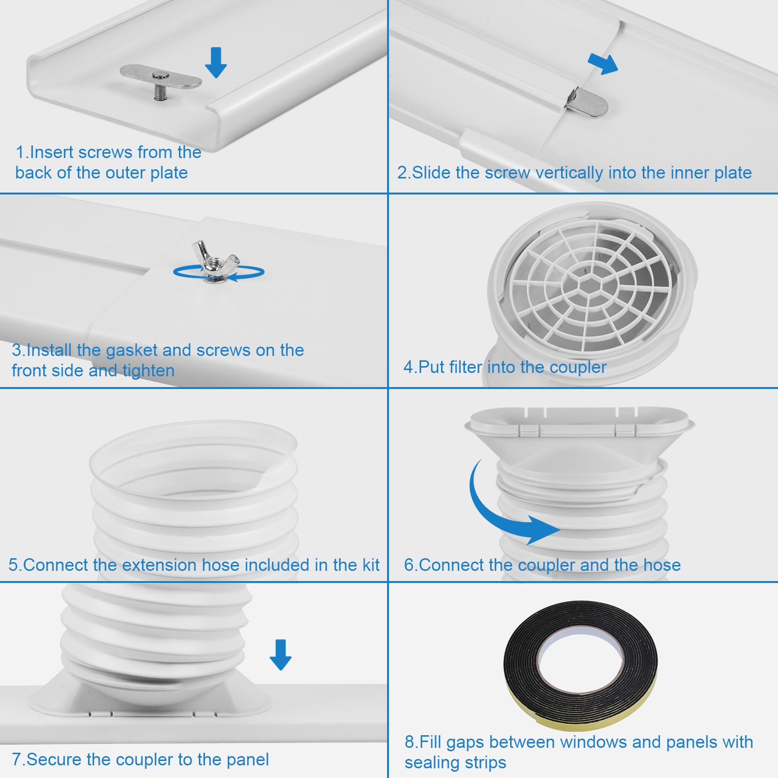 Portable Air Conditioner Window Kit with 5.9