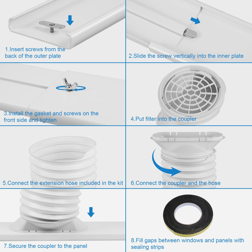 Portable Air Conditioner Window Kit with 5.9