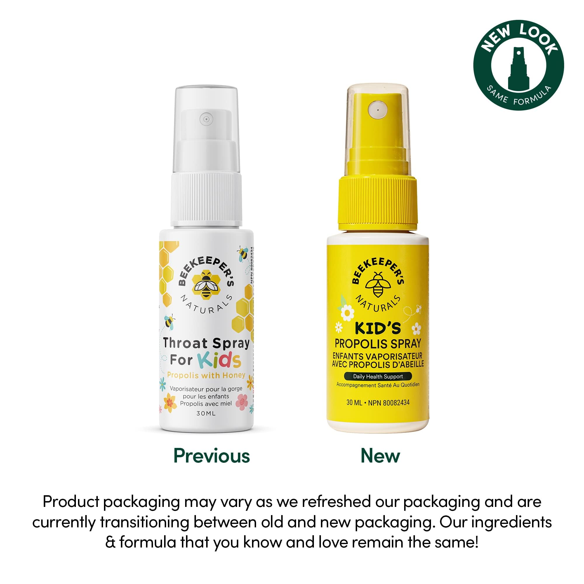 BEEKEEPER'S NATURALS Propolis Throat Spray for Kids - Made with 77mg Bee Propolis Extract - Natural Immune Support & Sore Throat Relief - Has Antioxidants & Gluten-Free (1.06 oz) 🍁 All In One Marketplace Canada