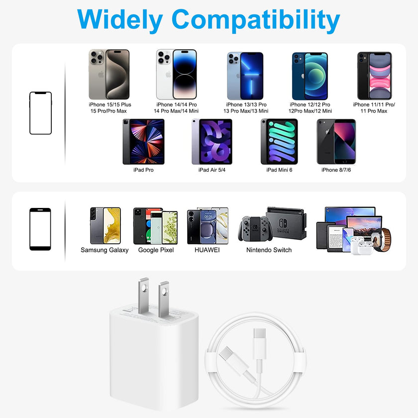 iPhone 17 16 15 Charger USB C Charger [Apple MFi Certified] 2Pack USB C Charger Block with 6FT USB C to Type C Cable Compatible with iPhone 17 16 Pro/16 Pro Max/15/15 Pro Max/16e, iPad Pro12.9/11 🍁 All In One Marketplace Canada
