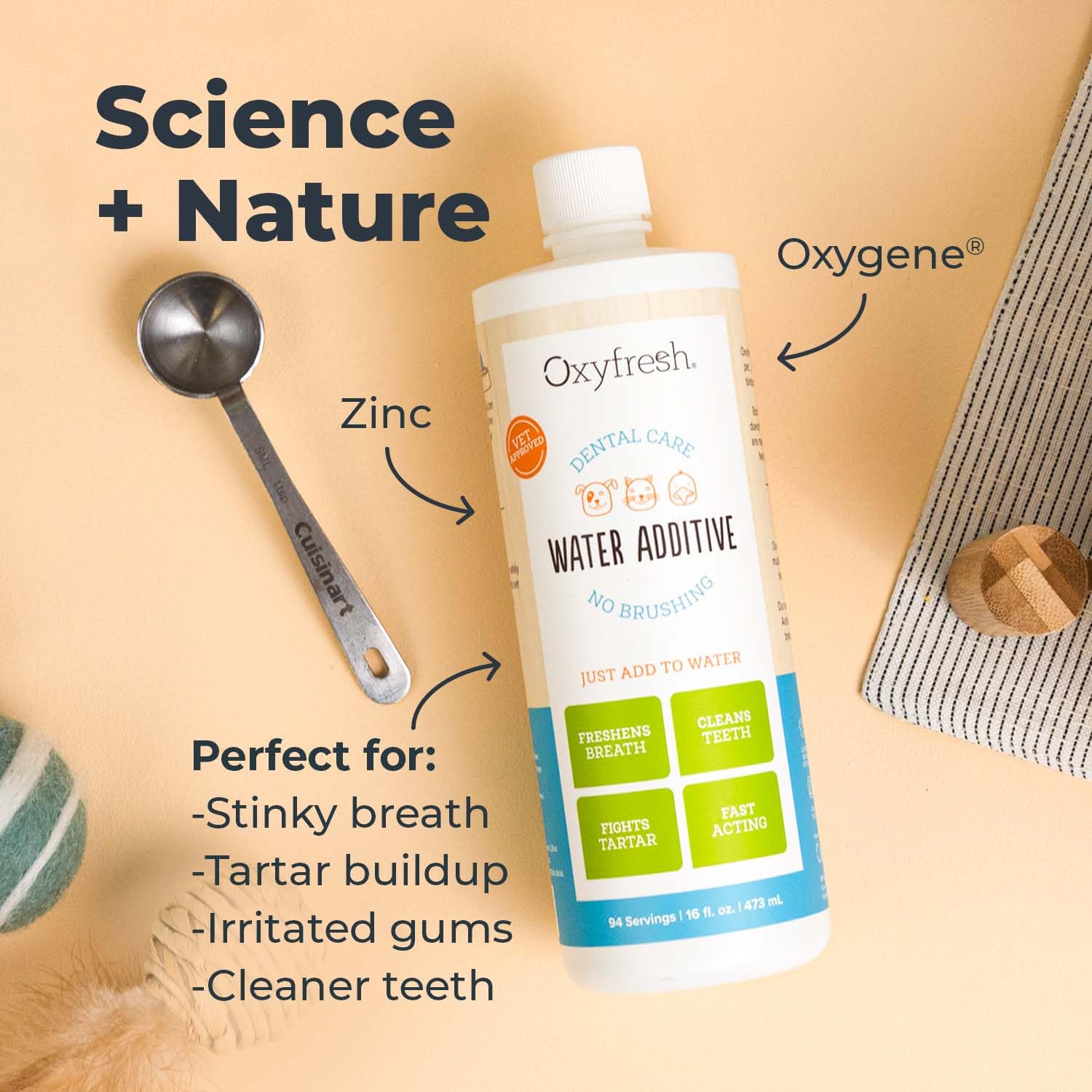 Oxyfresh Premium Pet Dental Care Solution Pet Water Additive: Best Way to Eliminate Bad Dog Breath and Cat Bad Breath - Fights Tartar & Plaque - So Easy, Just Add to Water! Vet Recommended 16 oz. 🍁 All In One Marketplace Canada