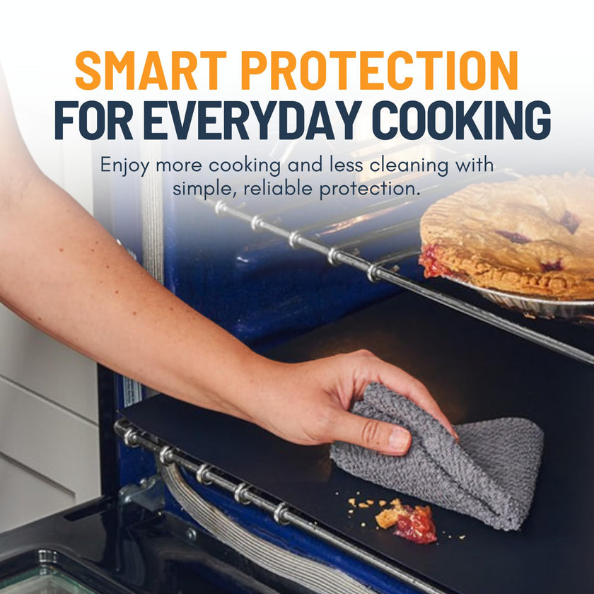 Oven Liners for Bottom of Oven - 2 Pack Large Heavy Duty Mats, 17”x25” Non-Stick Reusable Liner for Electric, Gas, Toasters, Grills - BPA & PFOA Free Kitchen Accessory to Keep It Clean (Black) 🍁 All In One Marketplace Canada