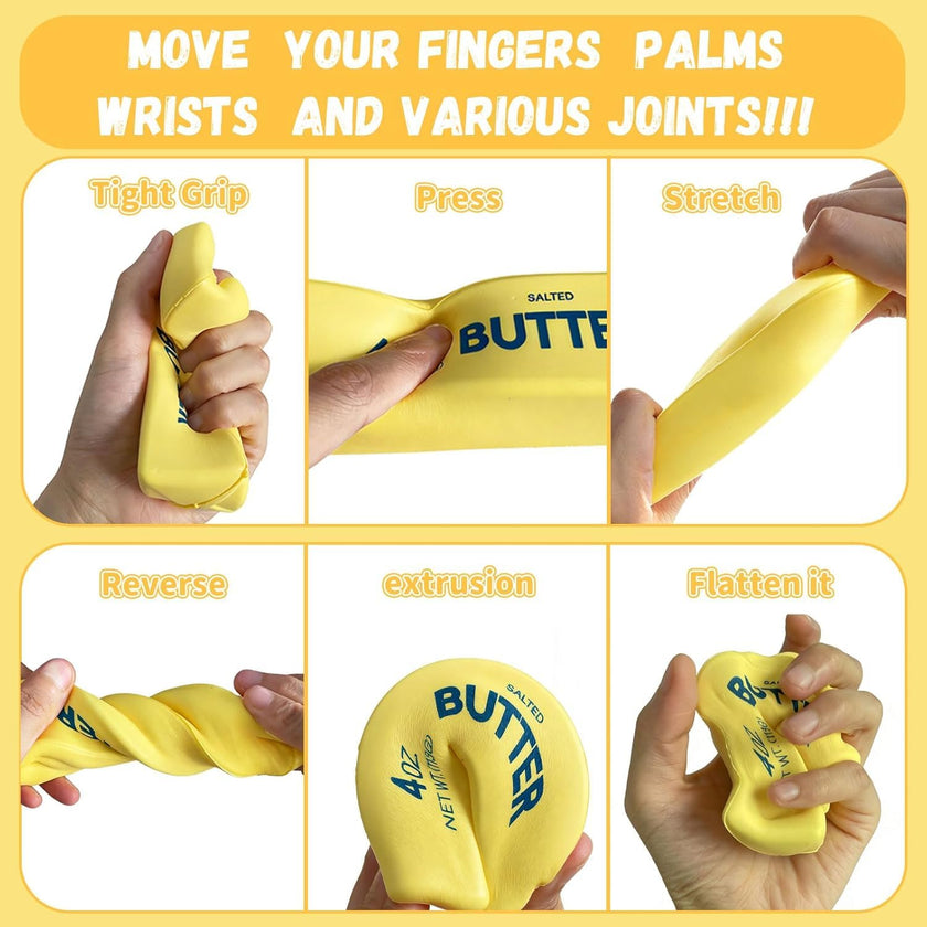 2Pcs Cute Butter Stress Balls,Slow Rebound Realistic Soft Butter Stick Fidget,Slow Rising Portable for Adults Anxiety & Stress Relief (Yellow) 🍁 All In One Marketplace Canada