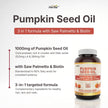 Herba Pumpkin Seed Oil Capsules for Hair - 90 Softgels | 3 in 1 with Saw Palmetto and Biotin | Cold Pressed, Extra Virgin, and Non GMO | Made in Canada 🍁 All In One Marketplace Canada