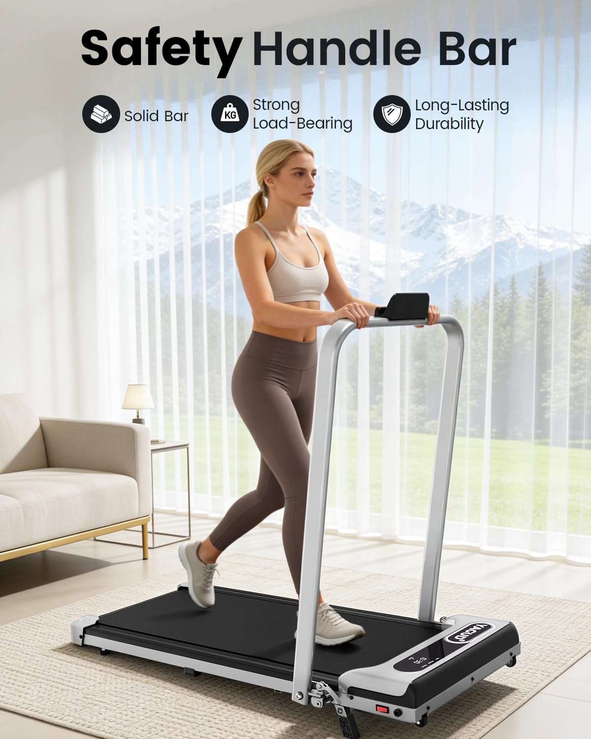 Yagud Walking Pad with 8% Incline, 3 in 1 Treadmill for Home & Office, 2.5HP Under Desk Treadmill with Handle, Portable Treadmill with Remote Control & Led Display, No Installation 🍁 All In One Marketplace Canada