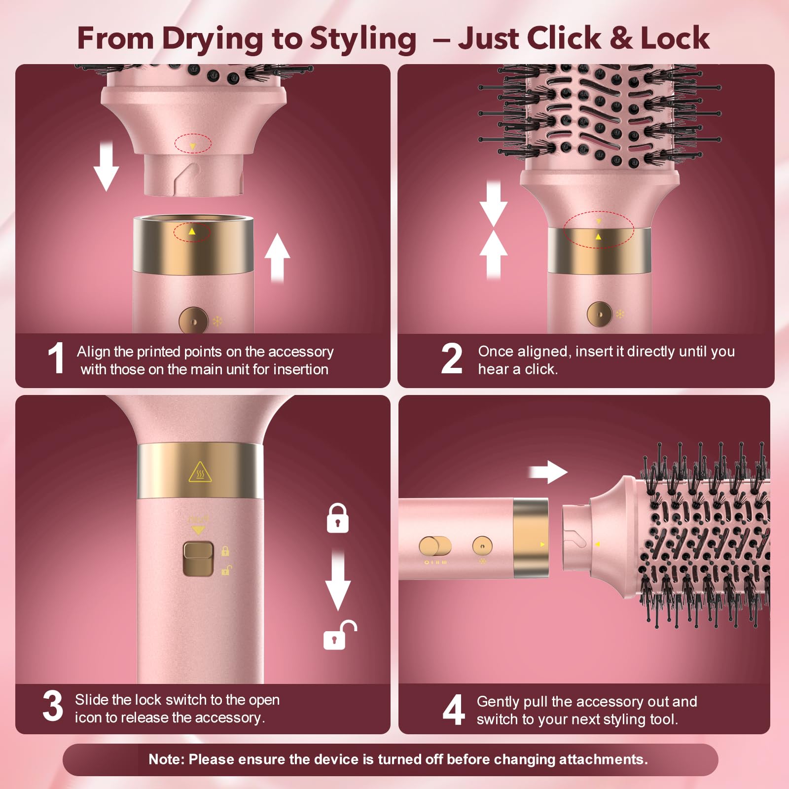 Mythsight StyleVibe 6-in-1 Air Styler, Hair Dryer & Blow Dryer Brush with Auto Wrap Curl L/R, Fast Drying, Smooth Blowouts, Root-Lift Volume, No Heat Damage Frizz-Free Thermal Brush with Travel Bag 🍁 All In One Marketplace Canada
