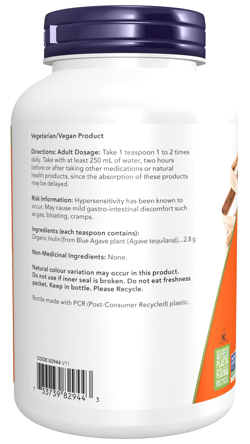 NOW Supplements, Inulin Prebiotic Pure Powder, Certified Organic, Non-GMO Project Verified, Intestinal Support, 8-Ounce 🍁 All In One Marketplace Canada