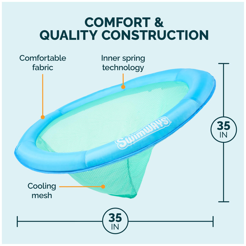 SwimWays Spring Float Premium Papasan Pool Lounger, Inflatable Pool Floats Adult with Fast Inflation for Ages 15 & Up, Sky Blue 🍁 All In One Marketplace Canada