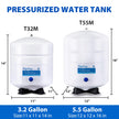 iSpring T32M Pressurized Water Storage Tank with Ball Valve for Reverse Osmosis RO Systems, 4 Gallon, 1/4