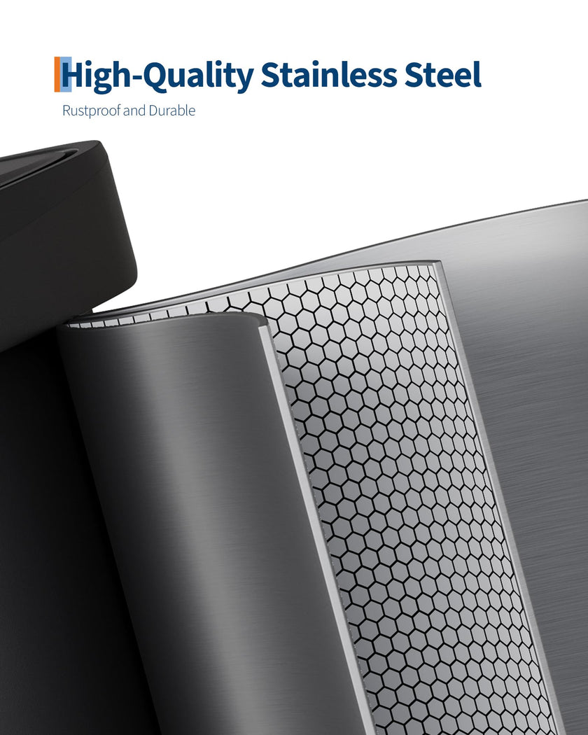 Garvee 13 gal / 50 L Stainless Steel Trash Can with Lid, Large Garbage Can for Kitchen, Rustproof Step-on Kitchen Metal Trash Bin with Liner Rim, Rear Handle, Soft Close Plastic Lid, Silver 🍁 All In One Marketplace Canada