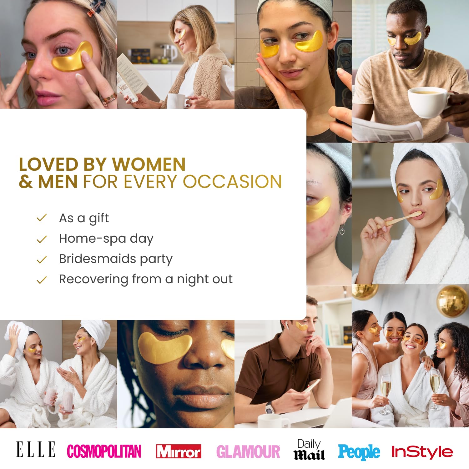 PLANTIFIQUE 24K Gold Under Eye Patches - Dermatologist Tested - 20 Pairs Cooling Eye Masks for Dark Circles & Puffiness, with Collagen & Hyaluronic Acid - Patch Yeux 🍁 All In One Marketplace Canada