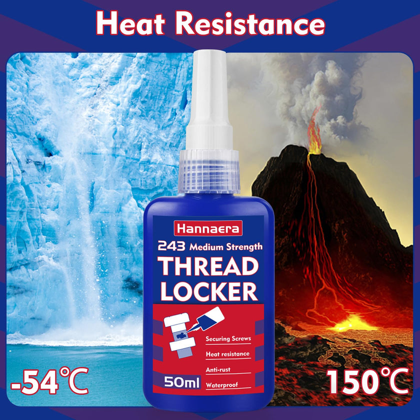 Threadlocker 1.69 Fl oz/ 50 ml Medium Strength 243, Lock & Seal Nuts, Bolts, Fasteners and Metals, Blue Thread Lock Against Losening and Leakage (medium-50ml) 🍁 All In One Marketplace Canada