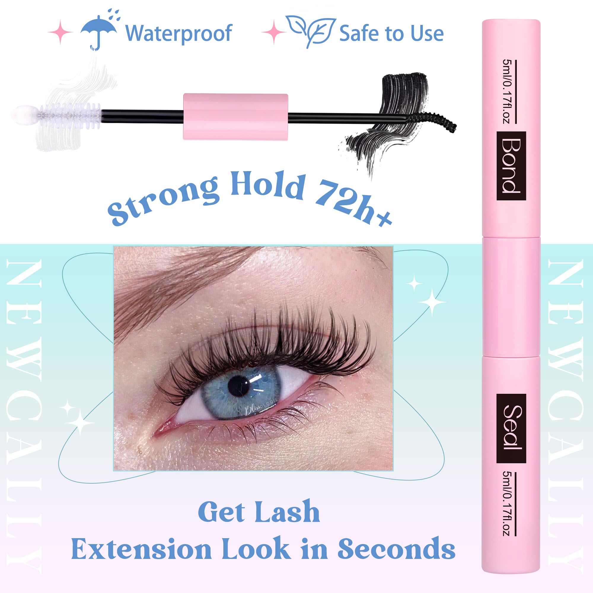 Lash Clusters Kit Wispy Natural Cluster Eyelash Extension Kit DIY Lash Extension Kit C Curl 10-16MM Eyelash Clusters Volume Individual Lashes Kit by Newcally 🍁 All In One Marketplace Canada