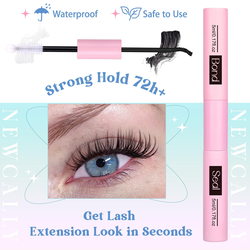 Lash Clusters Kit Wispy Natural Cluster Eyelash Extension Kit DIY Lash Extension Kit C Curl 10-16MM Eyelash Clusters Volume Individual Lashes Kit by Newcally 🍁 All In One Marketplace Canada