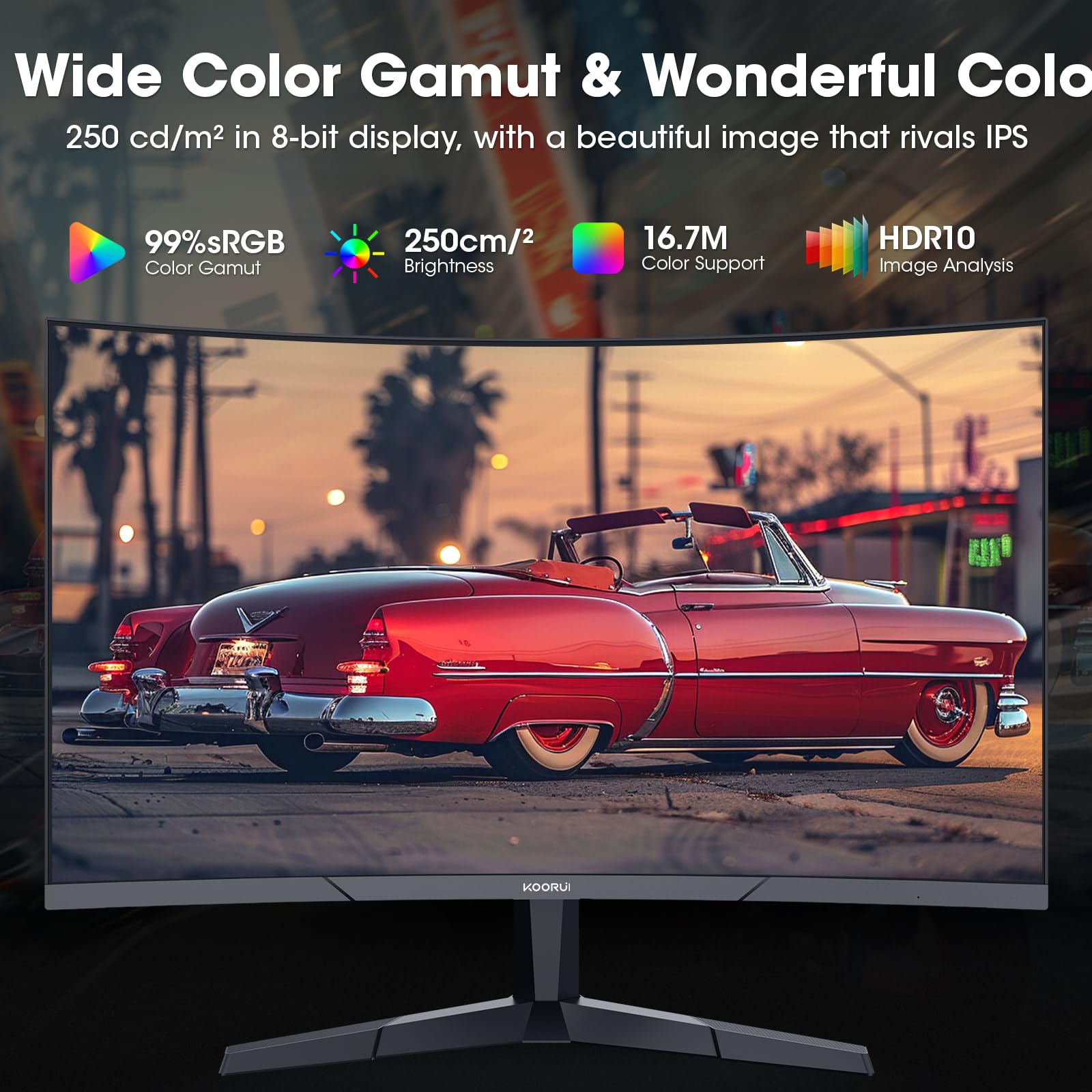 KOORUI 24 Inch Curved Gaming Monitor, 180Hz 1080P 1500R, Adaptive Sync, HDR 🍁 All In One Marketplace Canada
