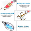 Vkinman 16 Pcs Fishing Lures Spinner Bait with Treble Hooks for Bass Trout Salmon Fishing Tackle Spinnerbait Spoons Metal Sequins Spinners Baits Fishing Bait for Freshwater Saltwater Fishing 🍁 All In One Marketplace Canada