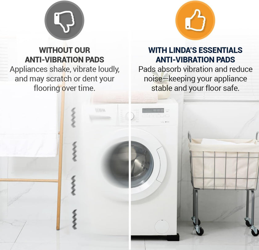 Anti Vibration Pads Washing Machine and Dryer (Set of 4) - Universal Washer Anti Vibration Pads with HexiGrip™ - Washing Machine Accessories & Leveling Pads - Vibration Dampening Mat 🍁 All In One Marketplace Canada