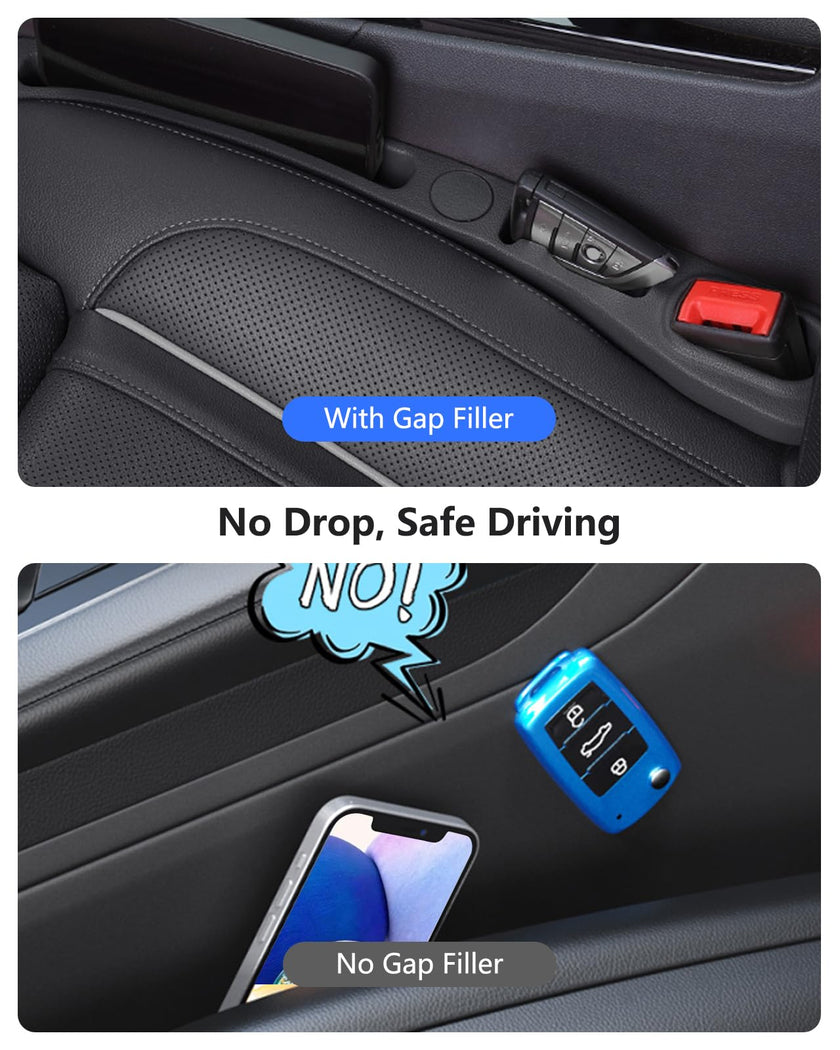 Homaupt Car Seat Gap Filler, 2 Pack PU Leather Fill The Gap Between Seat and Center Console, Seat Crevice Blocker Stop Things from Dropping, Universal Vehicle Interior Accessories Black 🍁 All In One Marketplace Canada