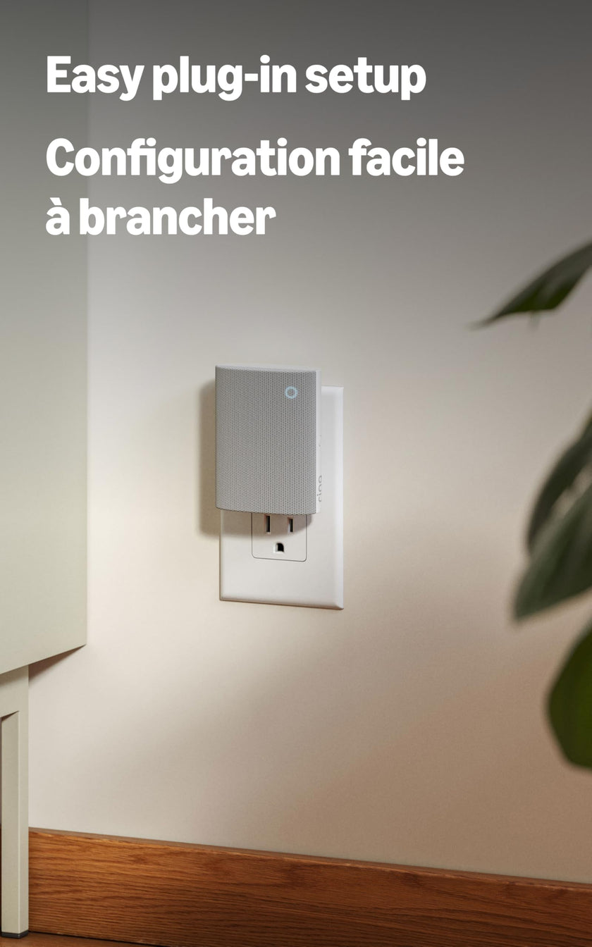 Ring Chime — Enhanced audio for real-time alerts you can hear from anywhere, easy plug-in setup, simple wifi & Bluetooth connectivity, sleek design, White 🍁 All In One Marketplace Canada