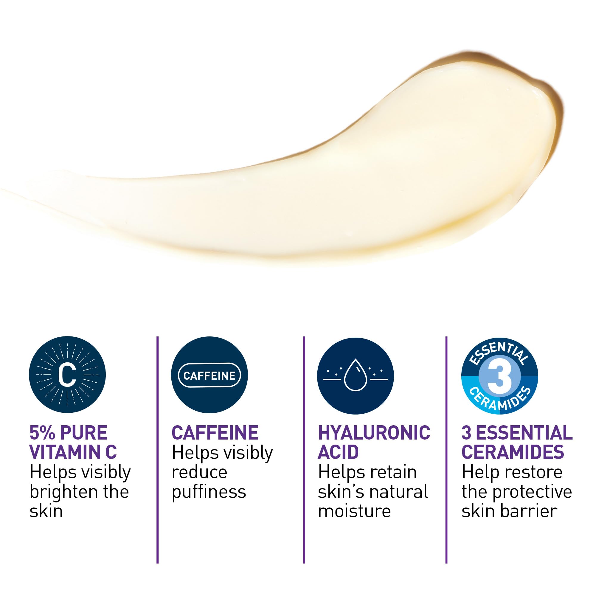 CeraVe Skin Renewing Vitamin C Eye Cream for Dark Circles & Fine Lines with 5% Pure Vitamin C, Hyaluronic Acid, & Caffeine, Hydrating & Brightening Anti-Aging Eye Treatment, Fragrance-Free, 15mL 🍁 All In One Marketplace Canada