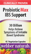 Webber Naturals Probiotic Max IBS Support, 30 Billion Active Cells, 5 Probiotic Strains, 45 Capsules, Helps Reduce Symptoms of Irritable Bowel Syndrome, Vegetarian 🍁 All In One Marketplace Canada
