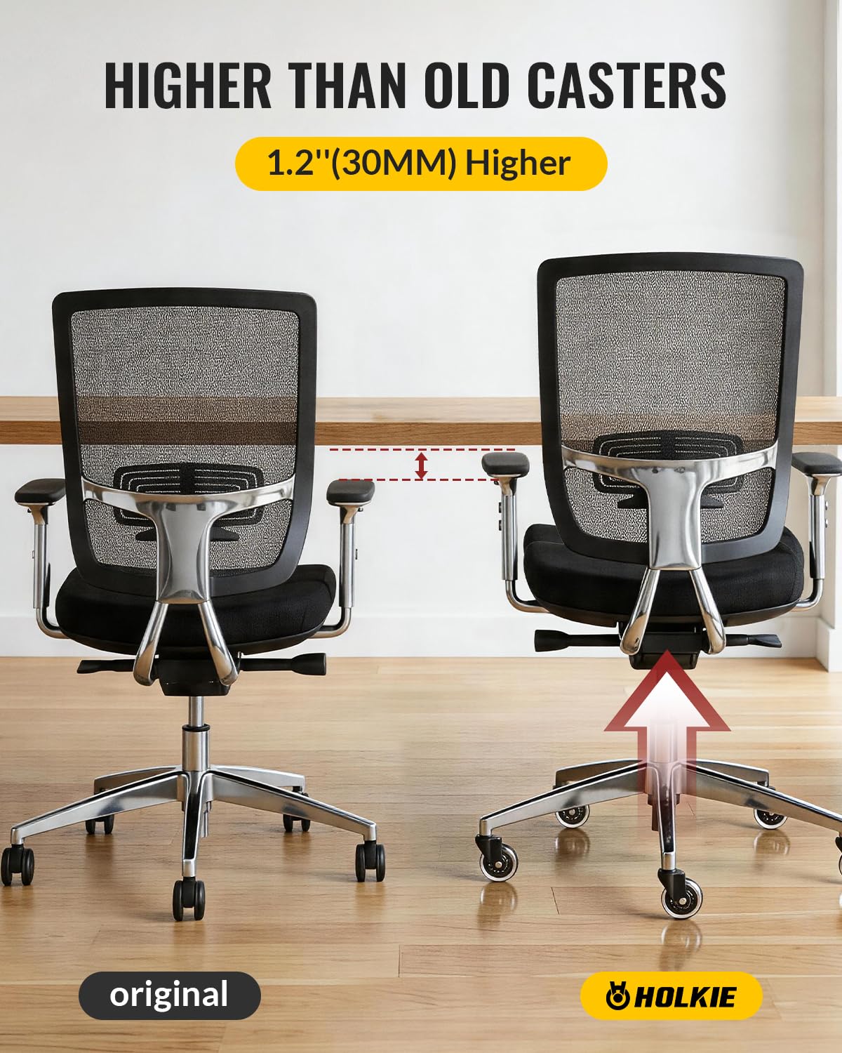 HOLKIE Office Chair Wheels 11x22mm 3 Inch Desk Roller Blade Caster Replacement for Office, Rubber Rollerblade Wheels-Set of 5 for Hardwood Floors Gaming Chair Wheels Smooth & Silence Gliding 🍁 All In One Marketplace Canada