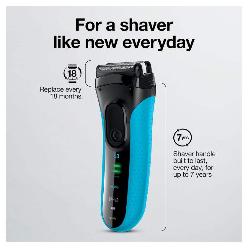 Braun Series 3 ProSkin 3040s Rechargeable Wet & Dry Men's Electric Shaver with Precision Trimmer 🍁 All In One Marketplace Canada