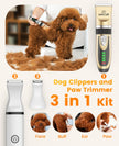 oneisall Dog Clippers and Paw Trimmer Kit 2 in 1 Low Noise Cordless Dog Clippers for Grooming Pet Hair Trimmers for Small and Large Dogs Cats Animals 🍁 All In One Marketplace Canada