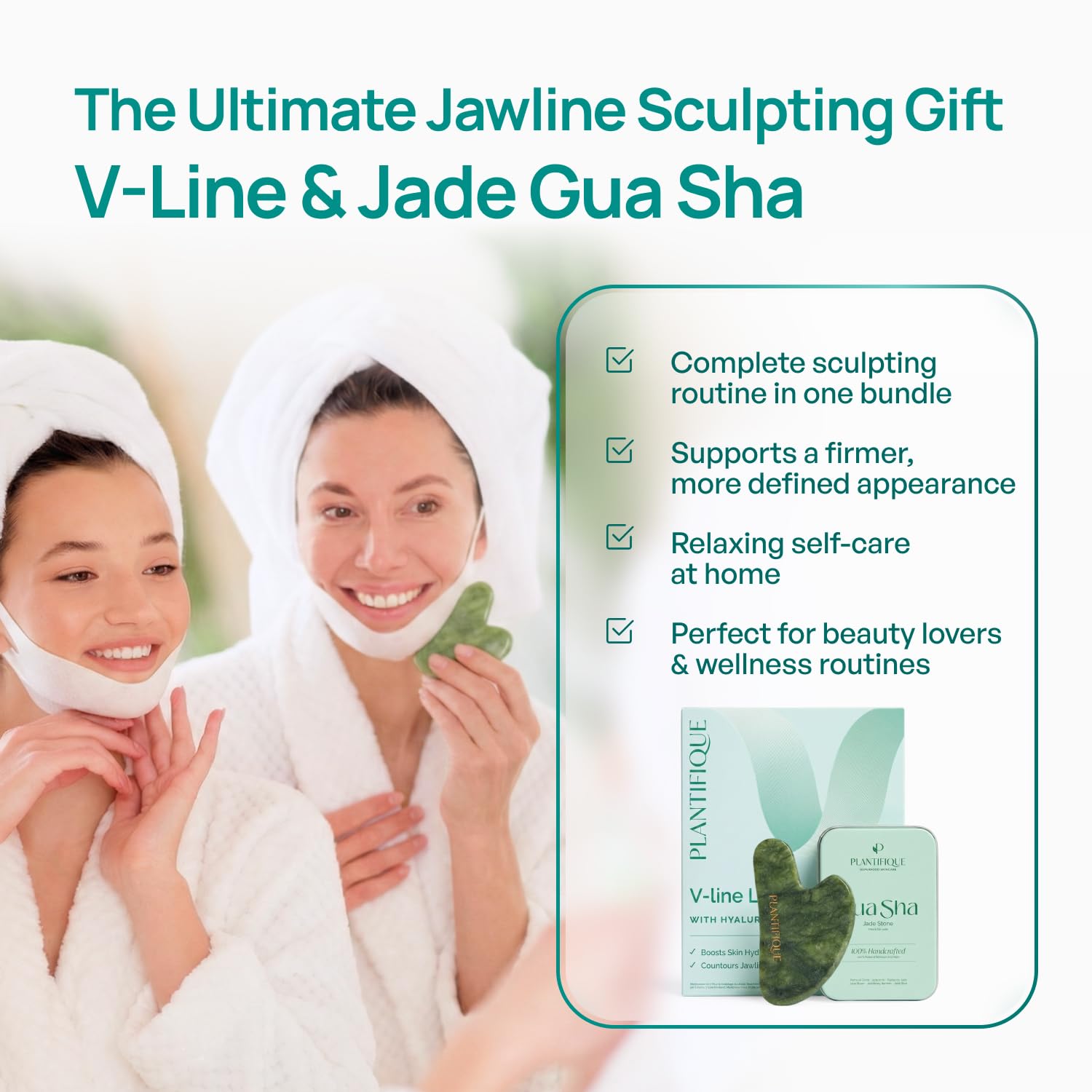 Plantifique V-Line Face Mask with Hyaluronic Acid, 5 Pack Chin Strap for Double Chin, V Line Lifting Masks - V Shape Face Tape, Jawline & Neck Mask for Skin Firming 🍁 All In One Marketplace Canada