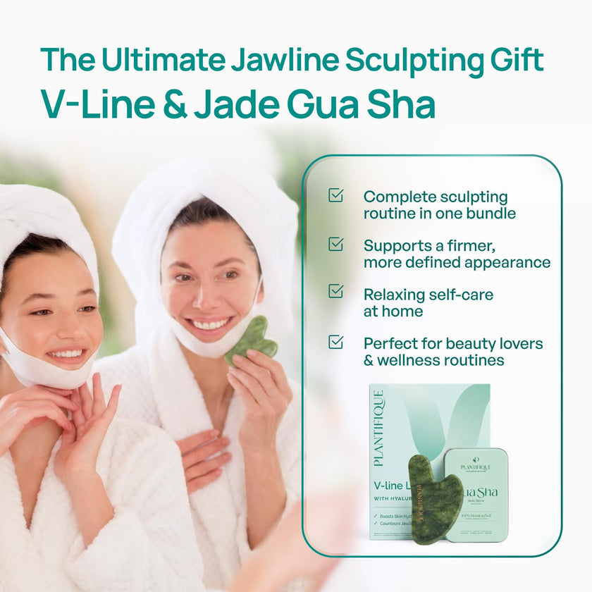 Plantifique V-Line Face Mask with Hyaluronic Acid, 5 Pack Chin Strap for Double Chin, V Line Lifting Masks - V Shape Face Tape, Jawline & Neck Mask for Skin Firming 🍁 All In One Marketplace Canada