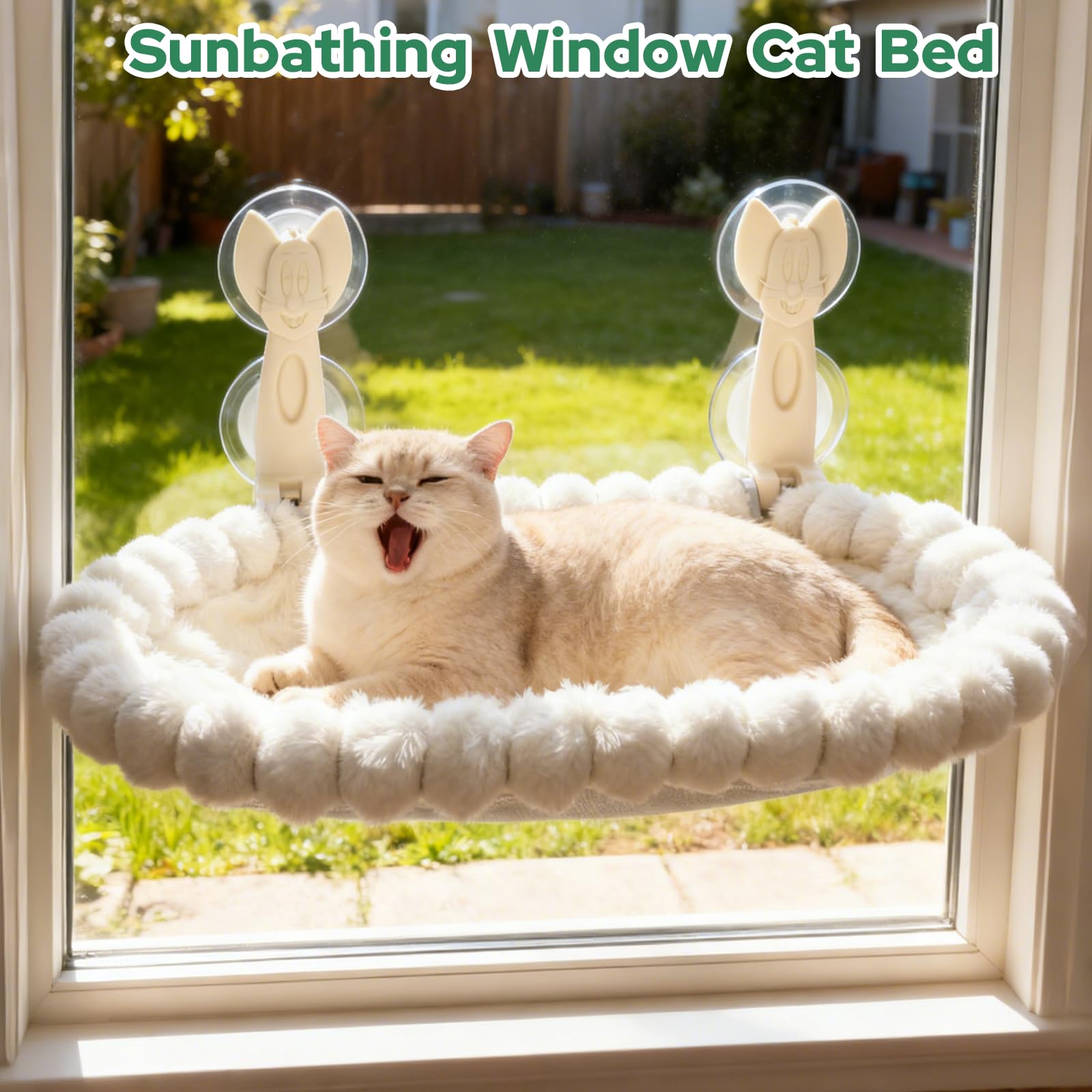 Ceecysaa Cat Window Perch, Cat Hammock Cordless Window Bed with Easy Assembly Strong Metal Frame and Removable Soft Cover, 4 Strong Suction Cups Soft Cover Foldable Cats Shelf Seat for Indoor Cats 🍁 All In One Marketplace Canada