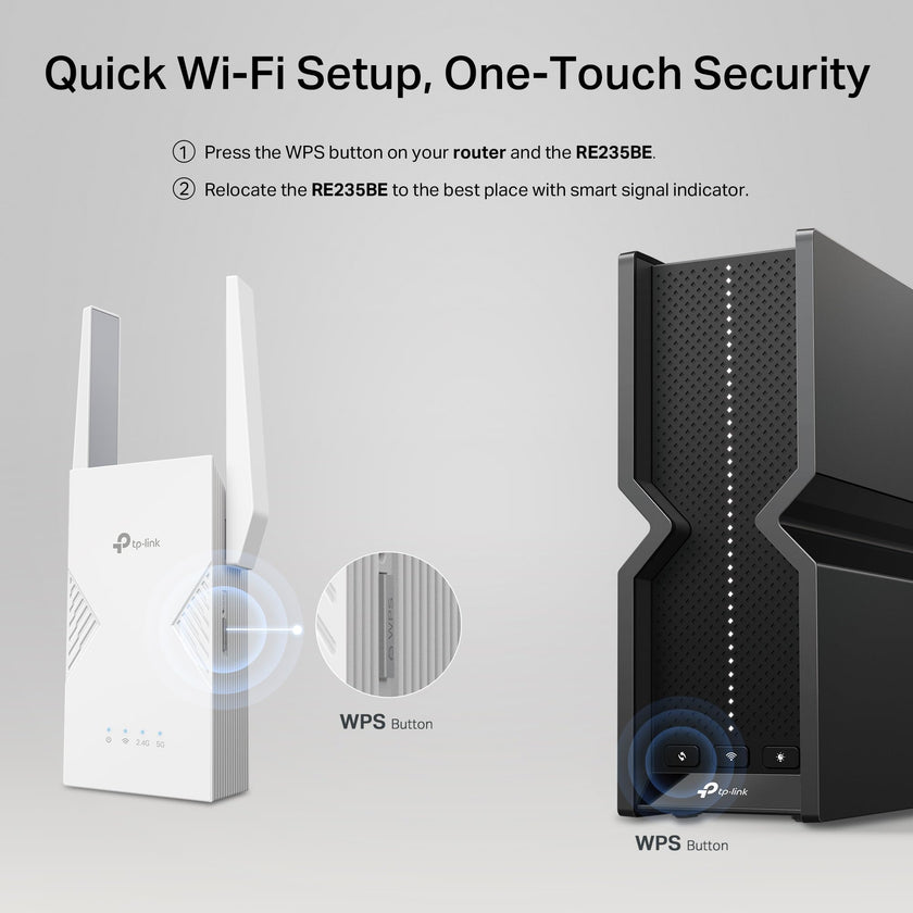 TP-Link BE3600 WiFi 7 Range Extender (RE235BE), Dual Band Signal Booster for Home, up to 3.6 Gbps, 2.5G Ethernet Port, EasyMesh/OneMesh Support, Access Point Mode, Compatible with All WiFi Routers 🍁 All In One Marketplace Canada